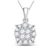 Image 1 : Princess Diamond Fashion Cluster Pendant 1/6 Cttw 14kt White Gold