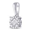 Image 2 : Princess Diamond Fashion Cluster Pendant 1/6 Cttw 14kt White Gold