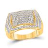 Image 1 : Mens Diamond Cluster Ring 5/8 Cttw 10kt Yellow Gold