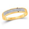 Image 1 : Mens Diamond Pave Band Ring 1/8 Cttw 10kt Yellow Gold