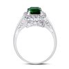 Image 3 : Emerald Lab-Created Emerald Solitaire Ring 1-4/5 Cttw 10kt White Gold