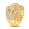 Image 3 : Mens Baguette Diamond Cluster Ring 3 Cttw 14kt Yellow Gold
