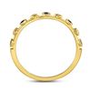 Image 4 : Blue Sapphire Dot Flower Stackable Band Ring 1/12 Cttw 10kt Yellow Gold