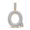 Image 1 : Mens Diamond Letter Q Charm Pendant 1-7/8 Cttw 10kt Yellow Gold