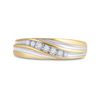 Image 2 : Mens Diamond Wedding Band Ring 1/6 Cttw 10kt Two-tone Gold