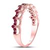 Image 3 : Ruby Scalloped Stackable Band Ring 1/4 Cttw 10kt Rose Gold