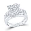 Image 1 : Diamond Heart Cluster Bridal Wedding Engagement Ring 1 Cttw 10kt White Gold