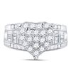 Image 2 : Diamond Heart Cluster Bridal Wedding Engagement Ring 1 Cttw 10kt White Gold