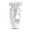 Image 3 : Diamond Heart Cluster Bridal Wedding Engagement Ring 1 Cttw 10kt White Gold
