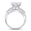 Image 4 : Diamond Heart Cluster Bridal Wedding Engagement Ring 1 Cttw 10kt White Gold