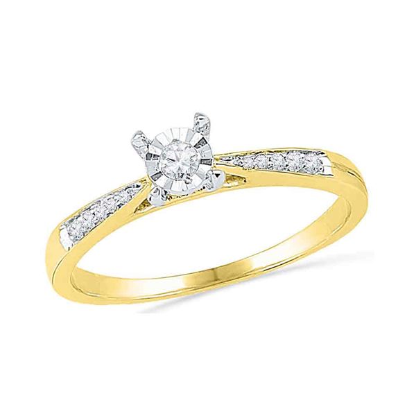 Diamond Solitaire Bridal Wedding Engagement Ring 1/10 Cttw 10kt Yellow Gold