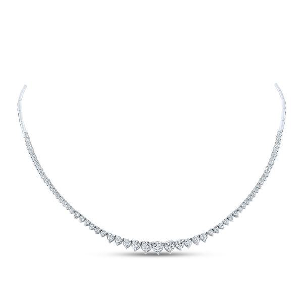 Diamond Graduated Cocktail Necklace 4-1/2 Cttw 14kt White Gold