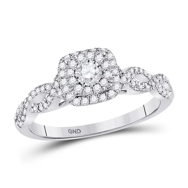 Diamond Solitaire Bridal Wedding Engagement Ring 1/3 Cttw 10kt White Gold