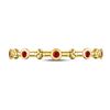 Image 2 : Ruby Dot Flower Stackable Band Ring 1/12 Cttw 10kt Yellow Gold