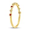 Image 3 : Ruby Dot Flower Stackable Band Ring 1/12 Cttw 10kt Yellow Gold