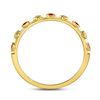 Image 4 : Ruby Dot Flower Stackable Band Ring 1/12 Cttw 10kt Yellow Gold