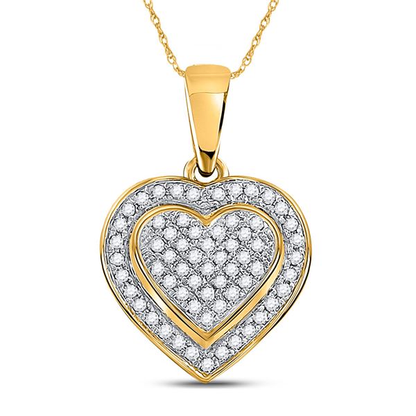 Diamond Heart Pendant 1/4 Cttw 10kt Yellow Gold