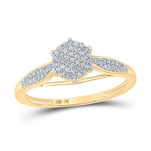 Diamond Cluster Ring 1/5 Cttw 10kt Yellow Gold