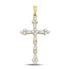 Image 1 : Baguette Diamond Cross Pendant 1/2 Cttw 10kt Yellow Gold
