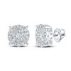 Image 1 : Diamond Cluster Earrings 2 Cttw 10kt White Gold