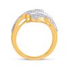 Image 4 : Baguette Diamond Bypass Cluster Fashion Ring 1-1/3 Cttw 14kt Yellow Gold