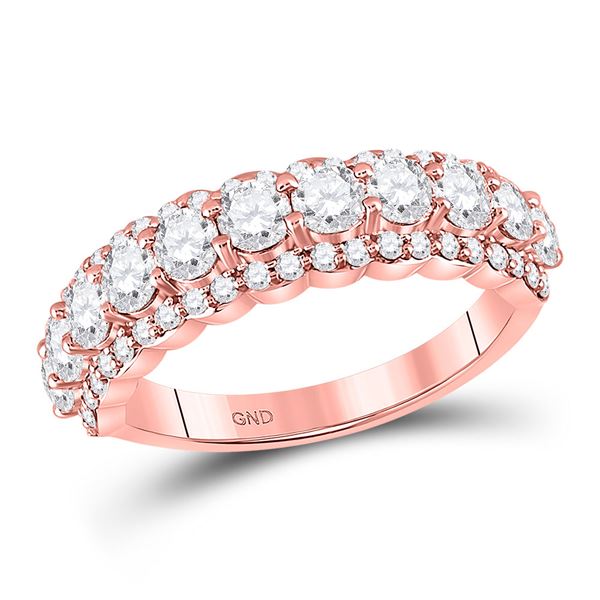 Diamond Anniversary Band Ring 1-3/4 Cttw 14kt Rose Gold