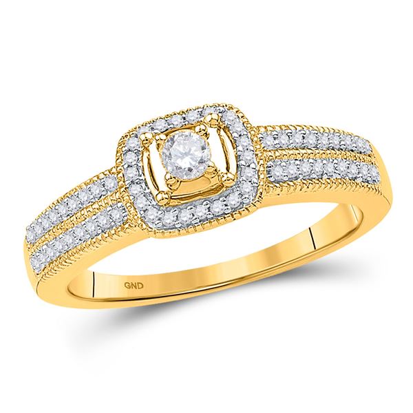 Diamond Solitaire Bridal Wedding Engagement Ring 1/4 Cttw 10kt Yellow Gold
