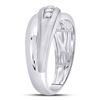 Image 3 : Mens Diamond Diagonal Row Matte Band Ring 1/4 Cttw 10kt White Gold