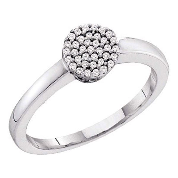 Diamond Cluster Ring 1/8 Cttw 10kt White Gold
