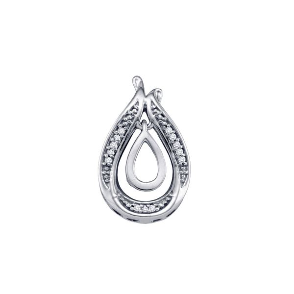 Diamond Teardrop Pendant 1/20 Cttw 10kt White Gold