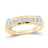 Image 3 : His Hers Diamond Square Matching Wedding Set 5/8 Cttw 10kt Yellow Gold