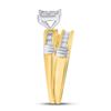 Image 4 : His Hers Diamond Square Matching Wedding Set 5/8 Cttw 10kt Yellow Gold