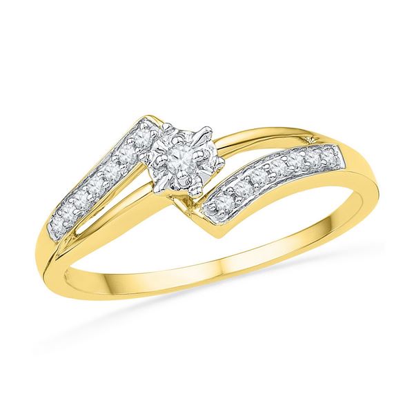 Diamond Solitaire Bridal Wedding Engagement Ring 1/10 Cttw 10kt Yellow Gold