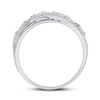 Image 3 : Baguette Diamond Crossover Band Ring 1/4 Cttw 14kt White Gold