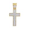 Image 1 : Mens Diamond Symmetrical Cross Charm Pendant 1/2 Cttw 10kt Yellow Gold