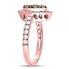 Image 3 : Brown Diamond Teardrop Cluster Ring 1 Cttw 14kt Rose Gold