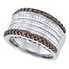 Image 1 : Brown Diamond Band Ring 1-5/8 Cttw Sterling Silver