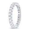 Image 3 : Diamond Machine-Set Eternity Wedding Band 1 Cttw 14kt White Gold