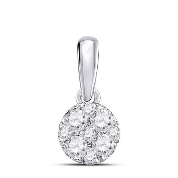 Diamond Fashion Cluster Pendant 1/4 Cttw 14kt White Gold