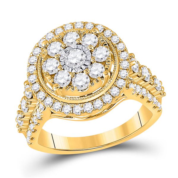 Diamond Cluster Ring 1-3/4 Cttw 14kt Yellow Gold