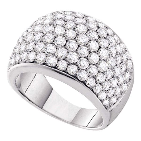 Pave-set Diamond Cocktail Ring 3 Cttw 14kt White Gold