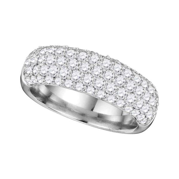 Diamond Pave Composite Band Ring 1-5/8 Cttw 14kt White Gold