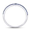 Image 4 : Blue Sapphire Cross Stackable Band Ring 1/6 Cttw 10kt White Gold