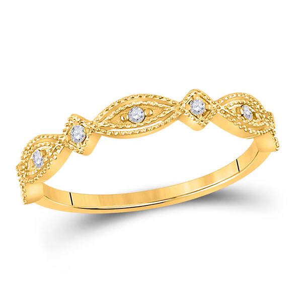 Diamond Stackable Band Ring 1/8 Cttw 10kt Yellow Gold