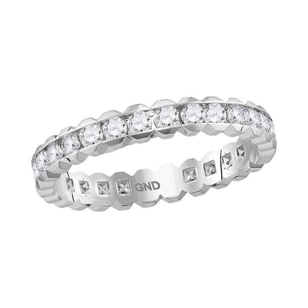 Channel-set Diamond Eternity Wedding Band 1 Cttw 14kt White Gold