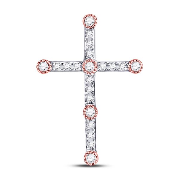 Diamond Cross Pendant 1/4 Cttw 10kt Two-tone Gold