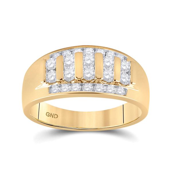 Mens Diamond Wedding Band Ring 1 Cttw 10kt Yellow Gold