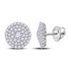 Image 1 : Diamond Cluster Earrings 1 Cttw 14kt White Gold