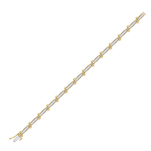Baguette Diamond Link Bracelet 1 Cttw 10kt Yellow Gold