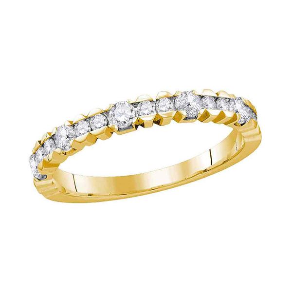 Diamond Single Row Band Ring 1/2 Cttw 14kt Yellow Gold
